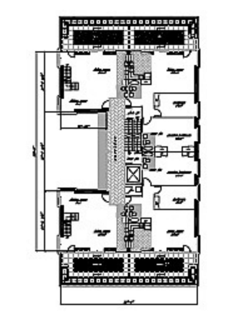Sixth floor deck plan of the Caton Avenue residential development showing outdoor terrace spaces and residential units.