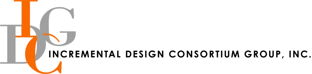 IDCG logo in gray and orange with company name and tagline "Incremental Design Consortium Group, Inc."