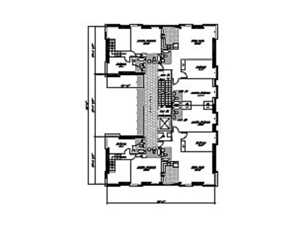 Seventh floor architectural plan for the Caton Avenue development showing residential units and corridor configuration.