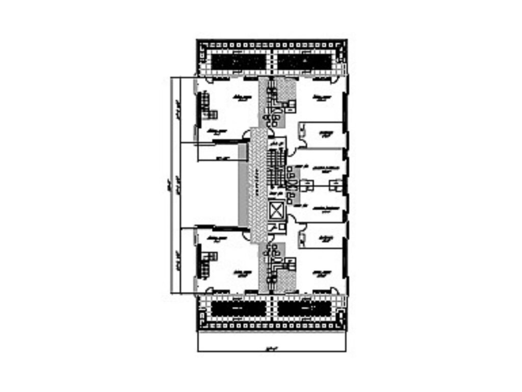 Sixth floor deck plan of the Caton Avenue residential development showing outdoor terrace spaces and residential units.
