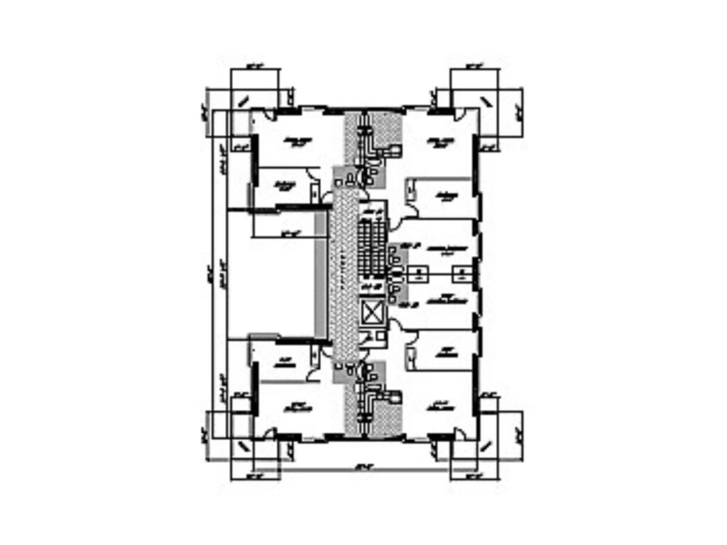 Typical upper floor architectural plan of the Caton Avenue residential building showing apartment layouts and circulation spaces.